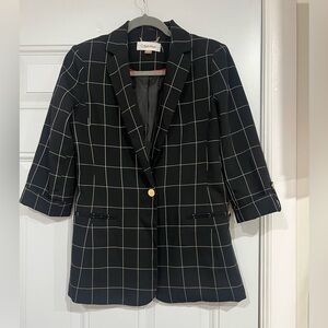Calvin Klein Women's Black Grid Blazer